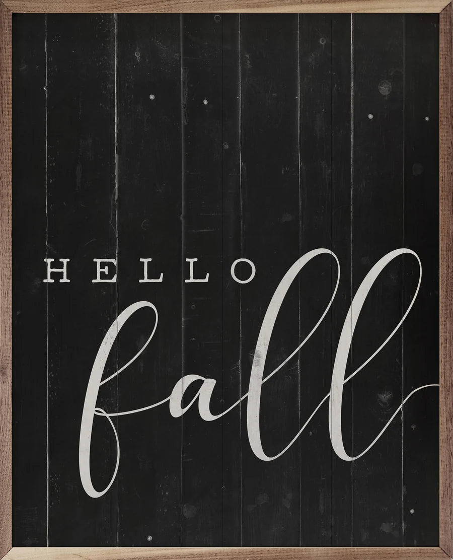 Hello Fall - Black 16x20
