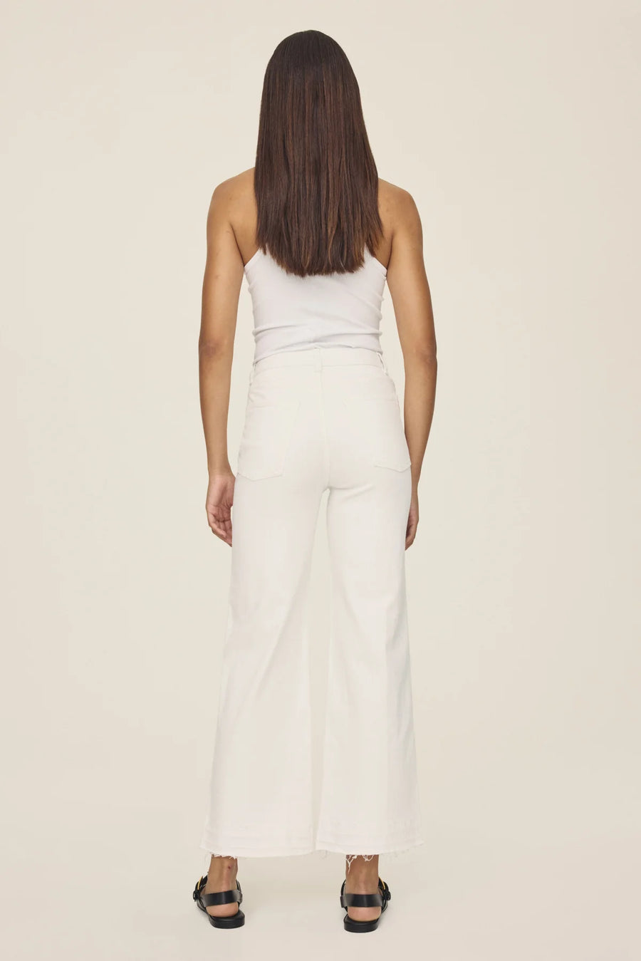 ICN- Cropped Wide Leg Jeans - Optic