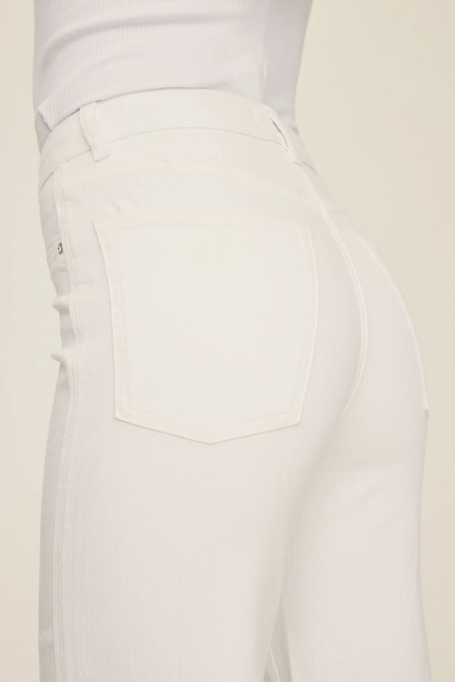 ICN- Cropped Wide Leg Jeans - Optic