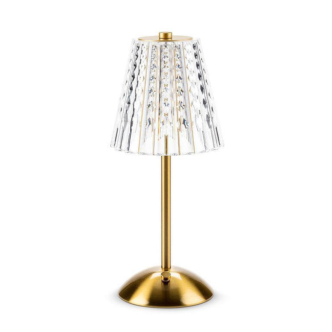 Crystal Shade LED Table Light Gold