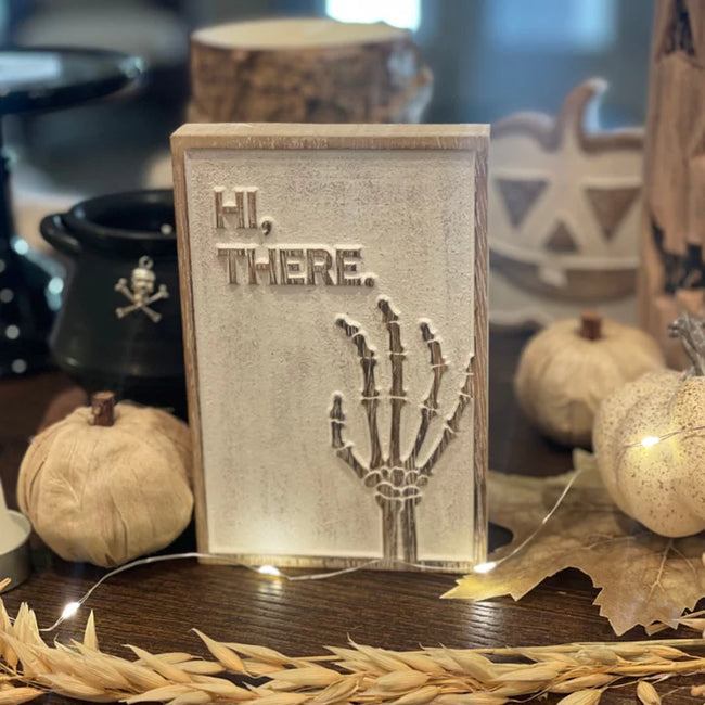 Hi There Hand Carved Block