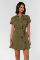 Fonda Army Green Dress
