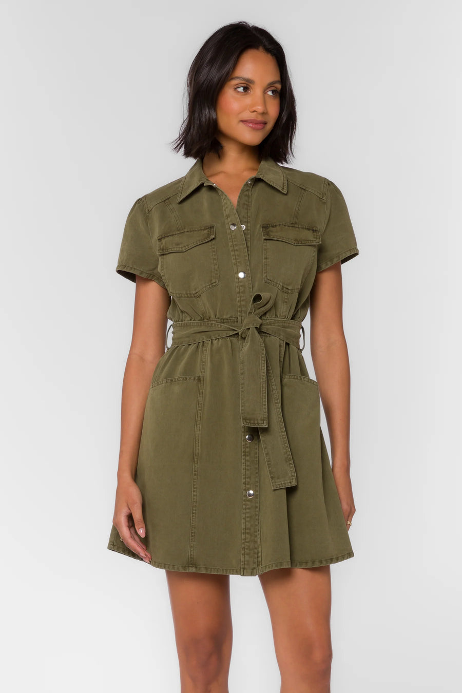 Fonda Army Green Dress