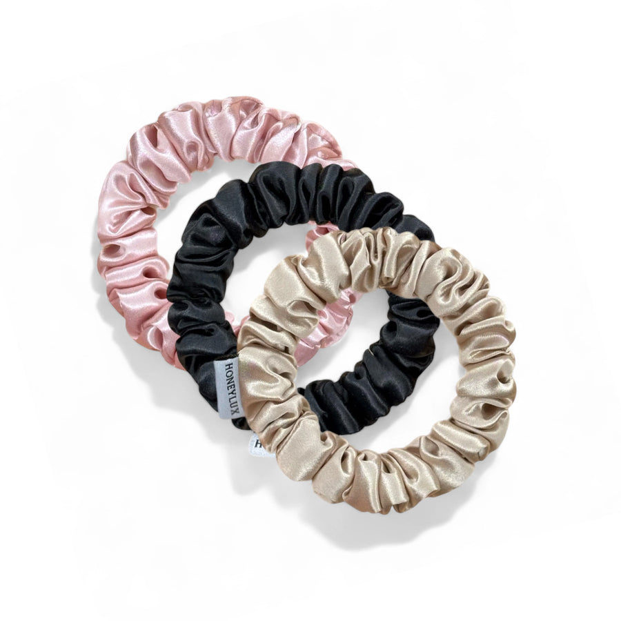 3 Pack Mini Silk Scrunchies