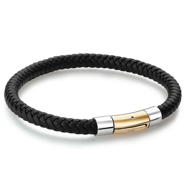 Round Leather Bracelet 6 mm Push Clasp