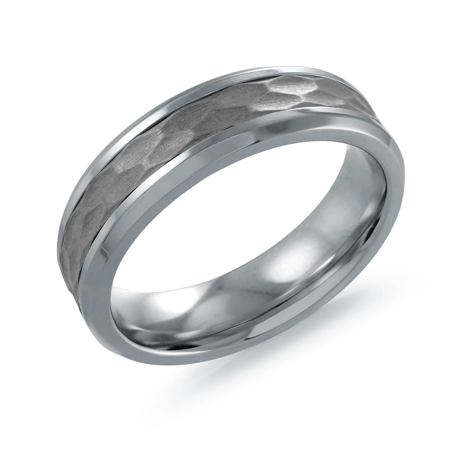 6mm Hammered Centre Steel Ring SMR81