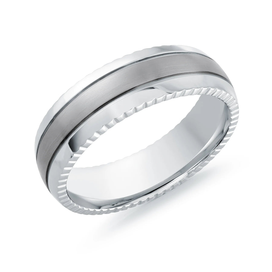 6.5mm Carved Edge Steel Ring SMR85
