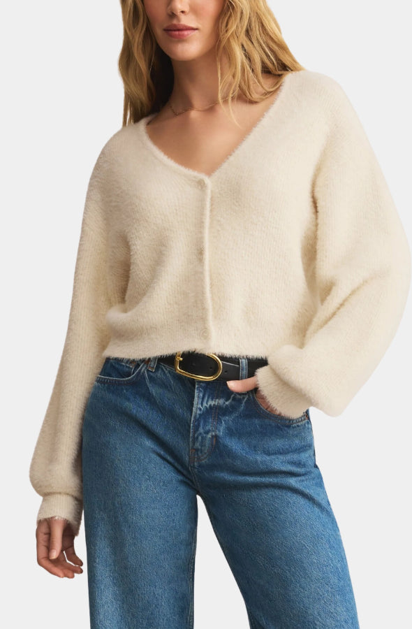 Sadira Fluffy Cardigan Warm White