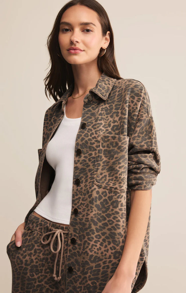 All Day Knit Jacket Leopard