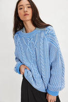 Frankie Cable Knit Sweater - Della Robbia Blue