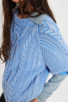Frankie Cable Knit Sweater - Della Robbia Blue