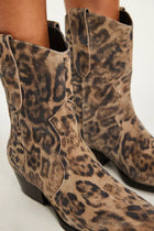 Cat Nap Cowboy Boots Leopard Suede