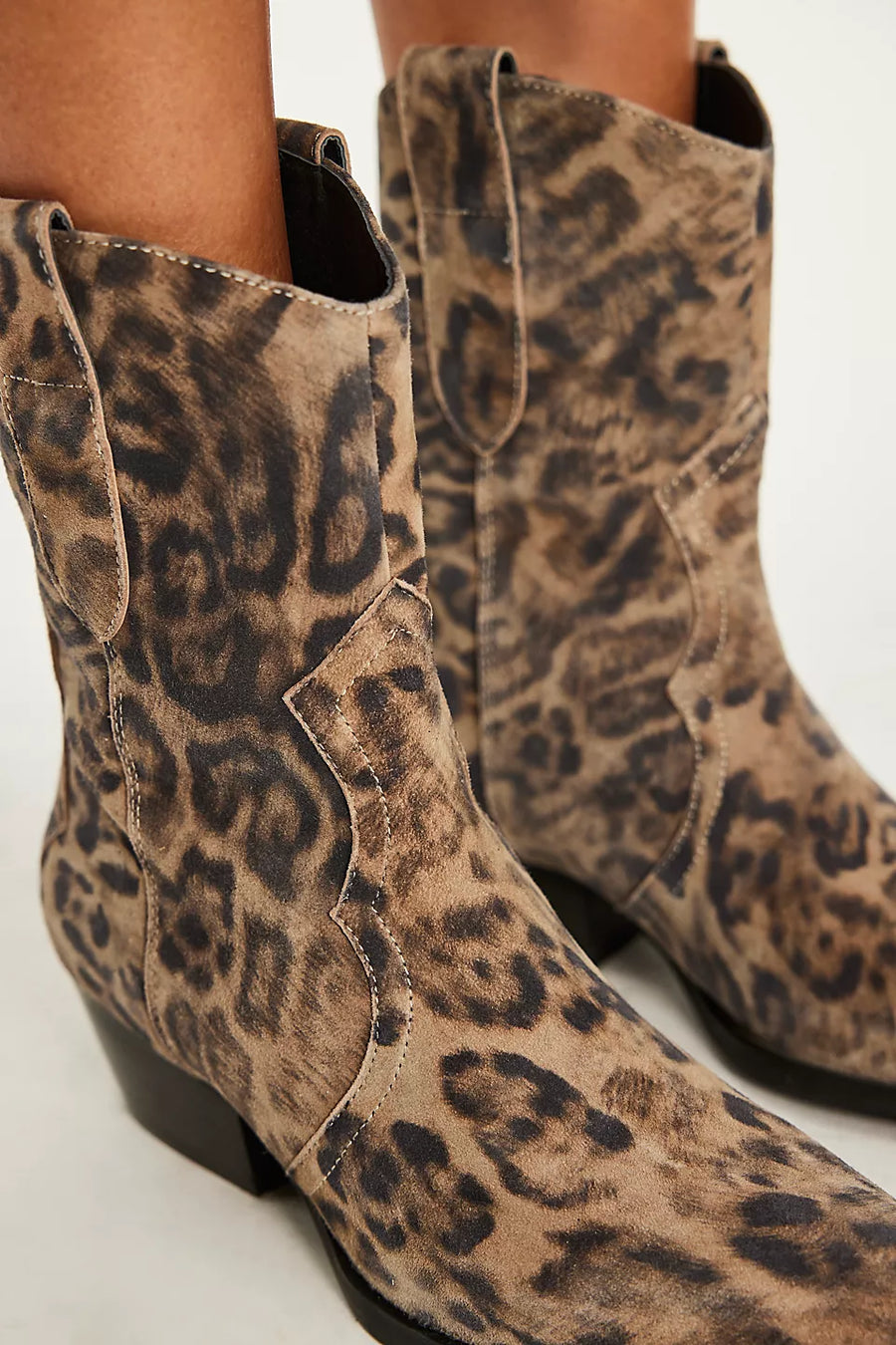 Cat Nap Cowboy Boots Leopard Suede