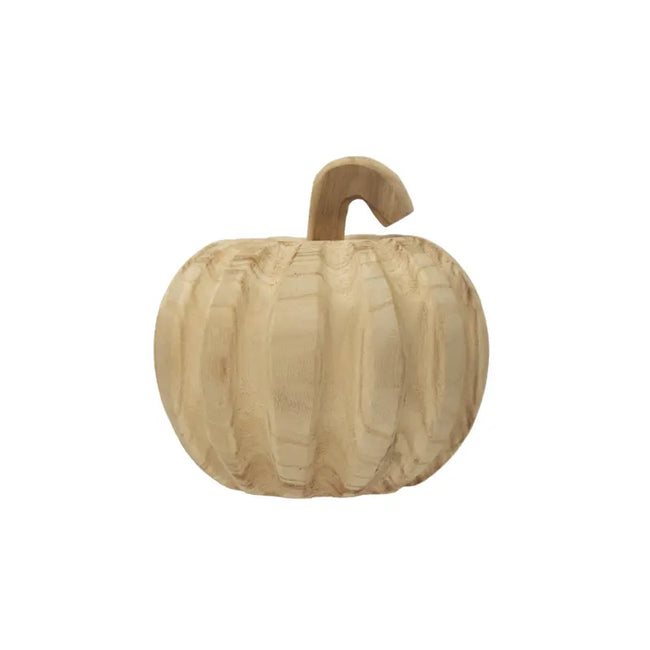 7" Hand Carved Pumpkin