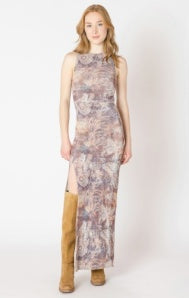 2622002 D Shirred Mesh Dress