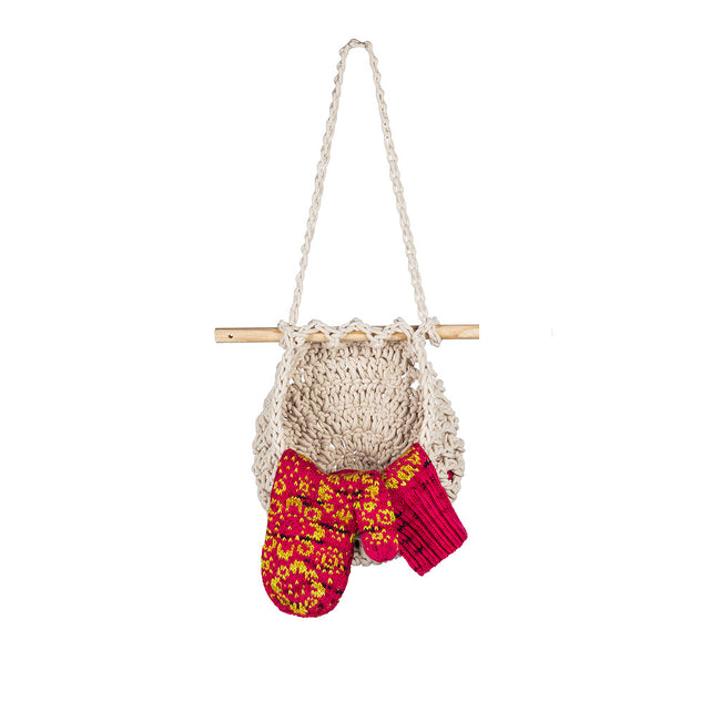 Sm Macrame Wall Pouch - 8"W