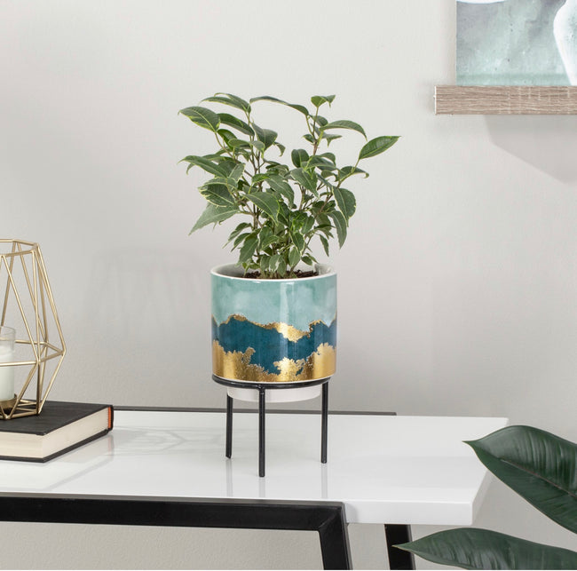 904023A Gilded Agate Pot Planter 4"