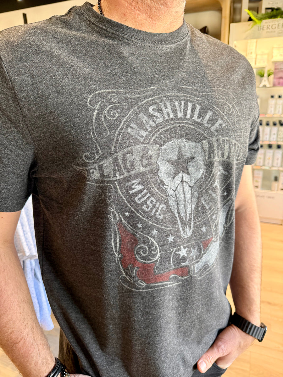 SM24SS1335 Music City Bull Skull Tee