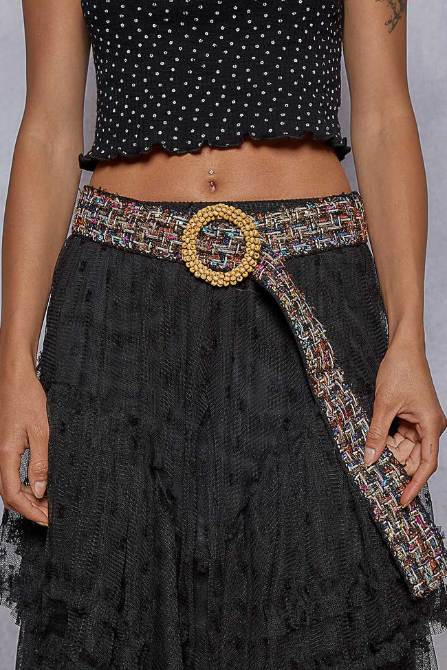 Belt169 Tweed Multi Black