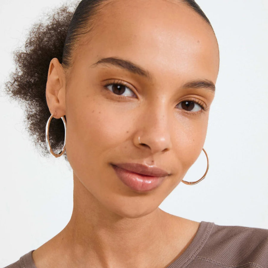 PRESENCE recycled textured hoop earrings