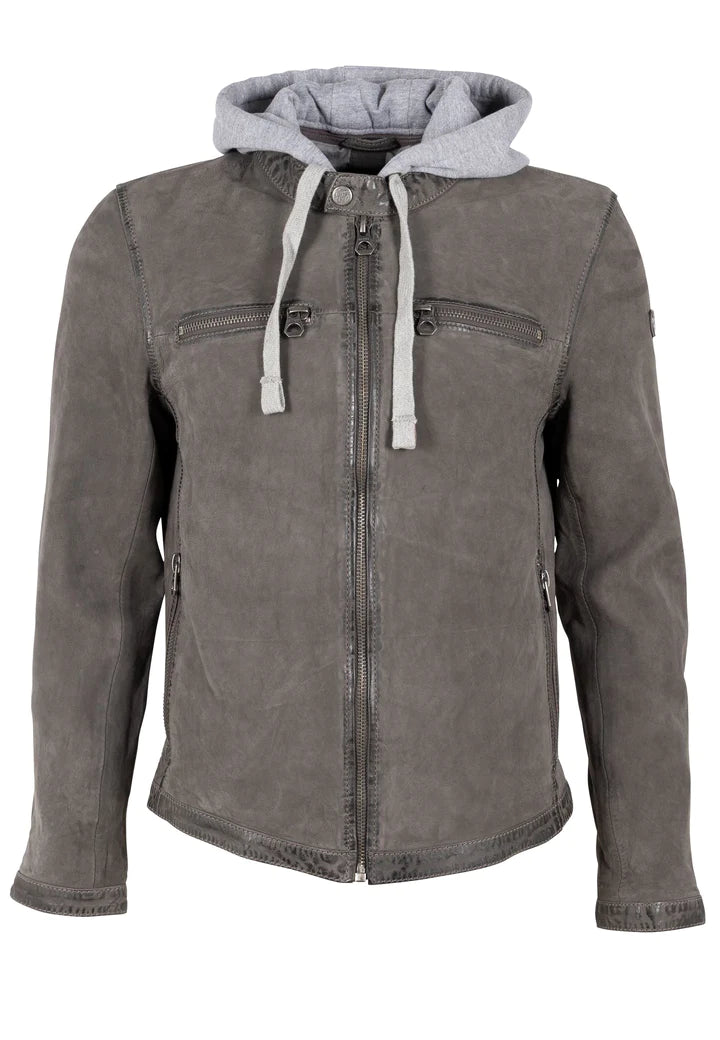 Jonno RF Dark Gray Men's Leather Jacket