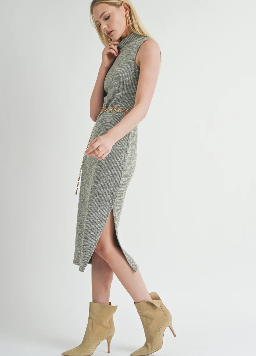 On The Path Knit Turtleneck Midi Dress