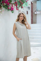 Round Collar Sleeveless Dress