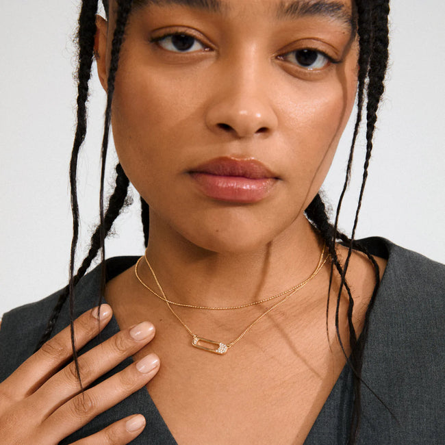 INSTANT necklace, 2-in-1 set, gold-plated