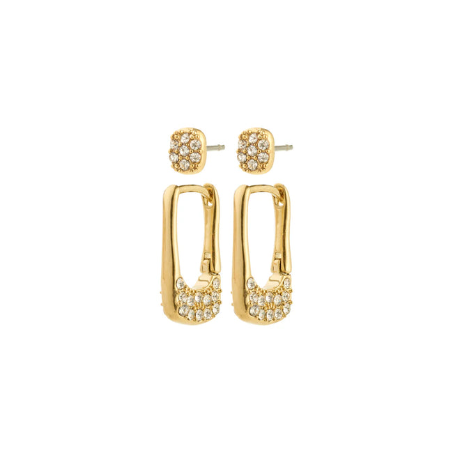 INSTANT earrings 2-in-1 set, gold-plated