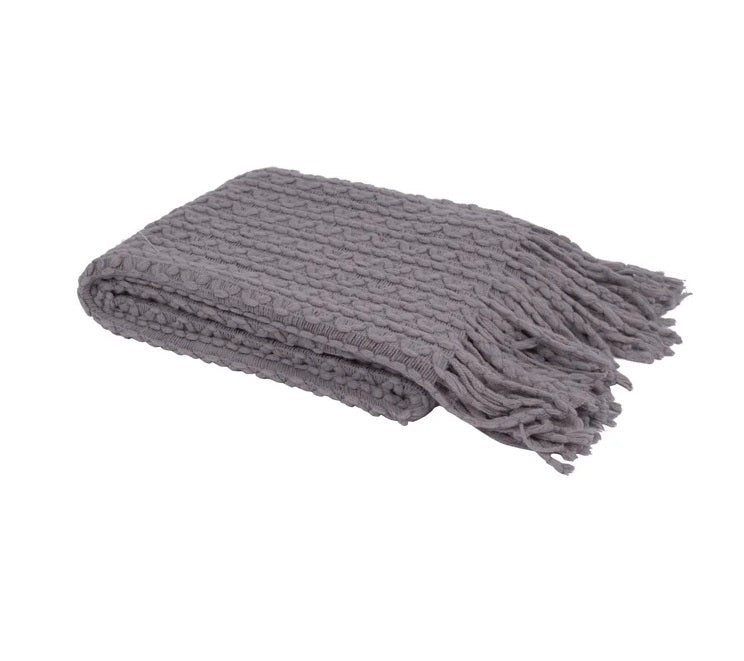 Woven Knit Tassel Throw