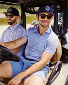 Slate Blue Elite Stripe Performance Polo