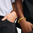 STILL recycled beaded bracelet brown