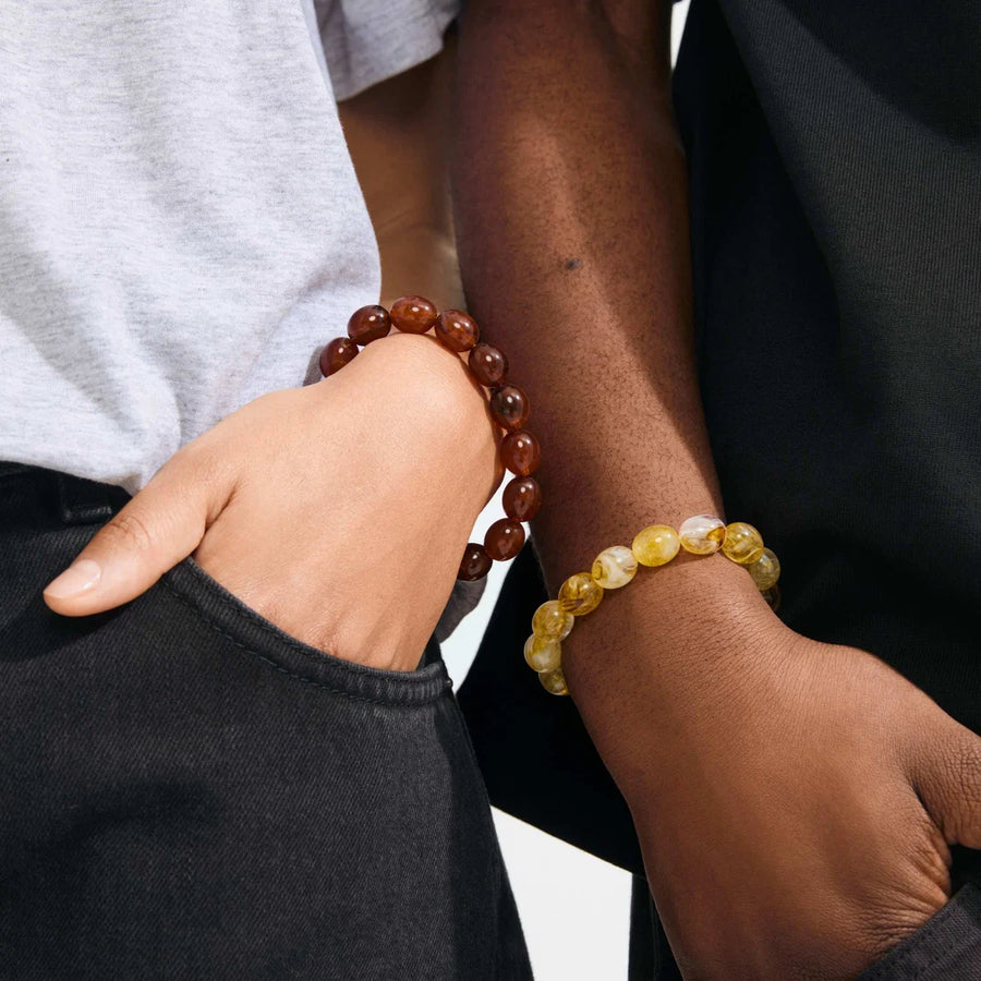 STILL recycled beaded bracelet brown