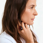 STILL recycled chunky stone ring brown