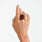 STILL recycled chunky stone ring brown