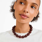 STILL recycled beaded necklace brown