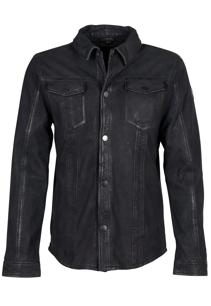 Sedro RF Dark Navy Leather Jacket