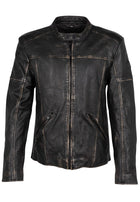 Aryn RF Vintage Black Leather Jacket