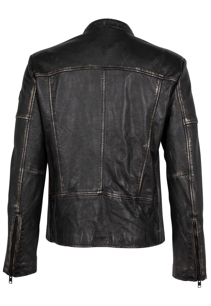 Aryn RF Vintage Black Leather Jacket