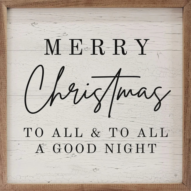 Merry Christmas To All - Whitewash 16x16