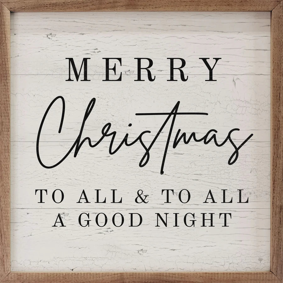 Merry Christmas To All - Whitewash 16x16