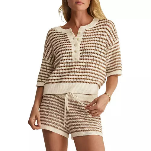 Kylo Striped Pullover Sweater Taro