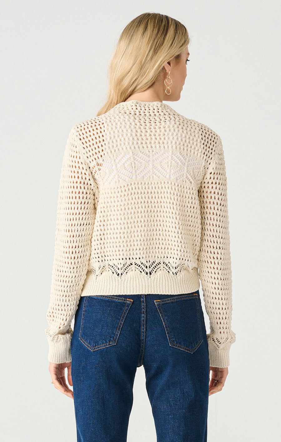 2427022T LS Mockneck Crochet Sweater