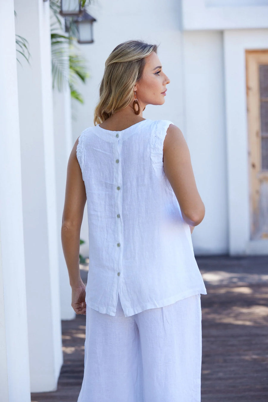 ART-17962 White Maeve's Elastic Tank