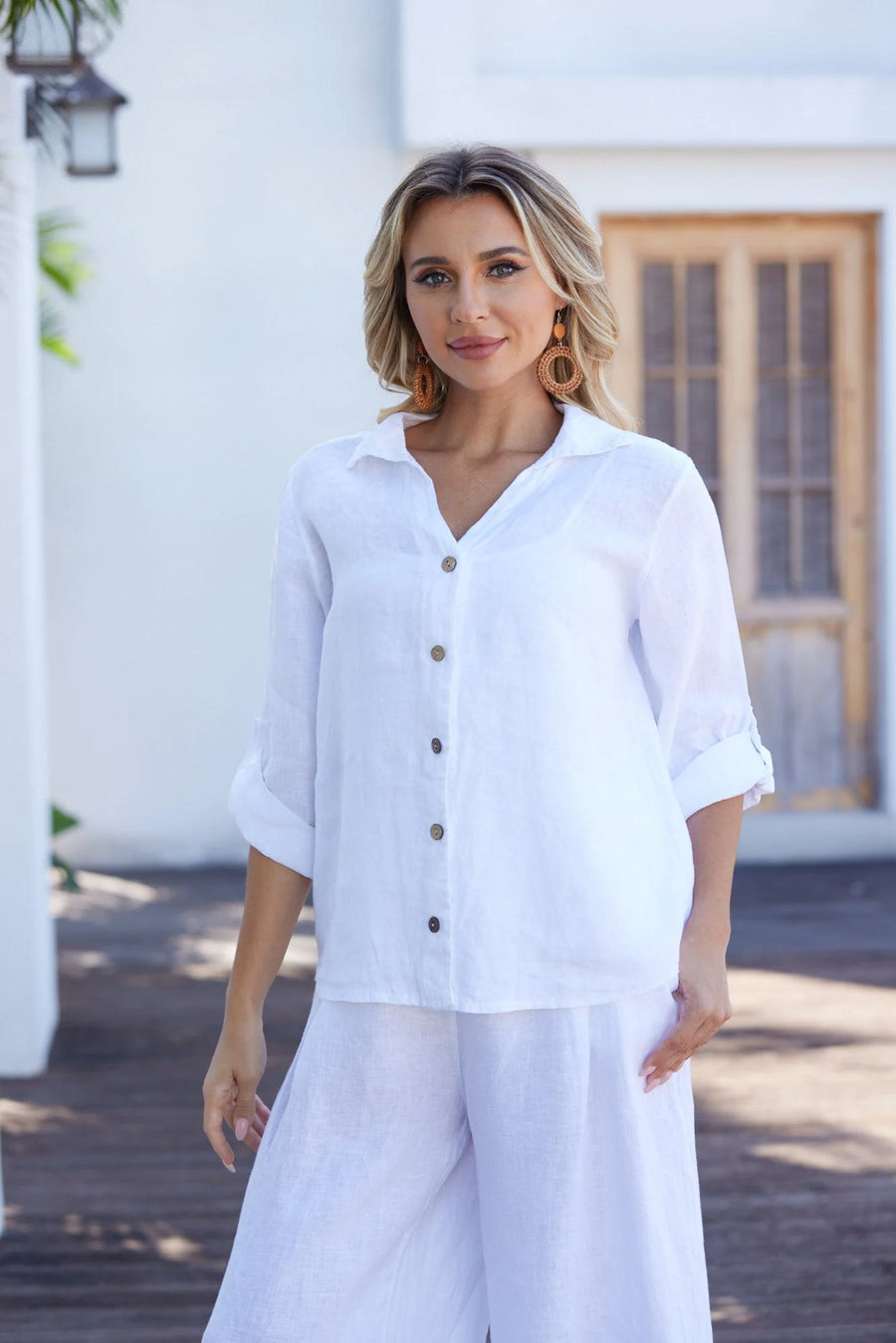 6684 White Vivian Button Down