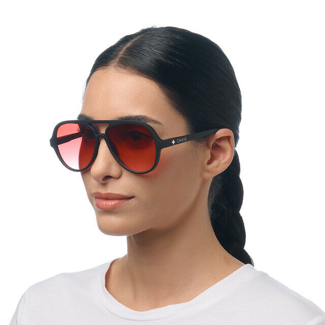 OK021- Alessio Black (Red Lenses)