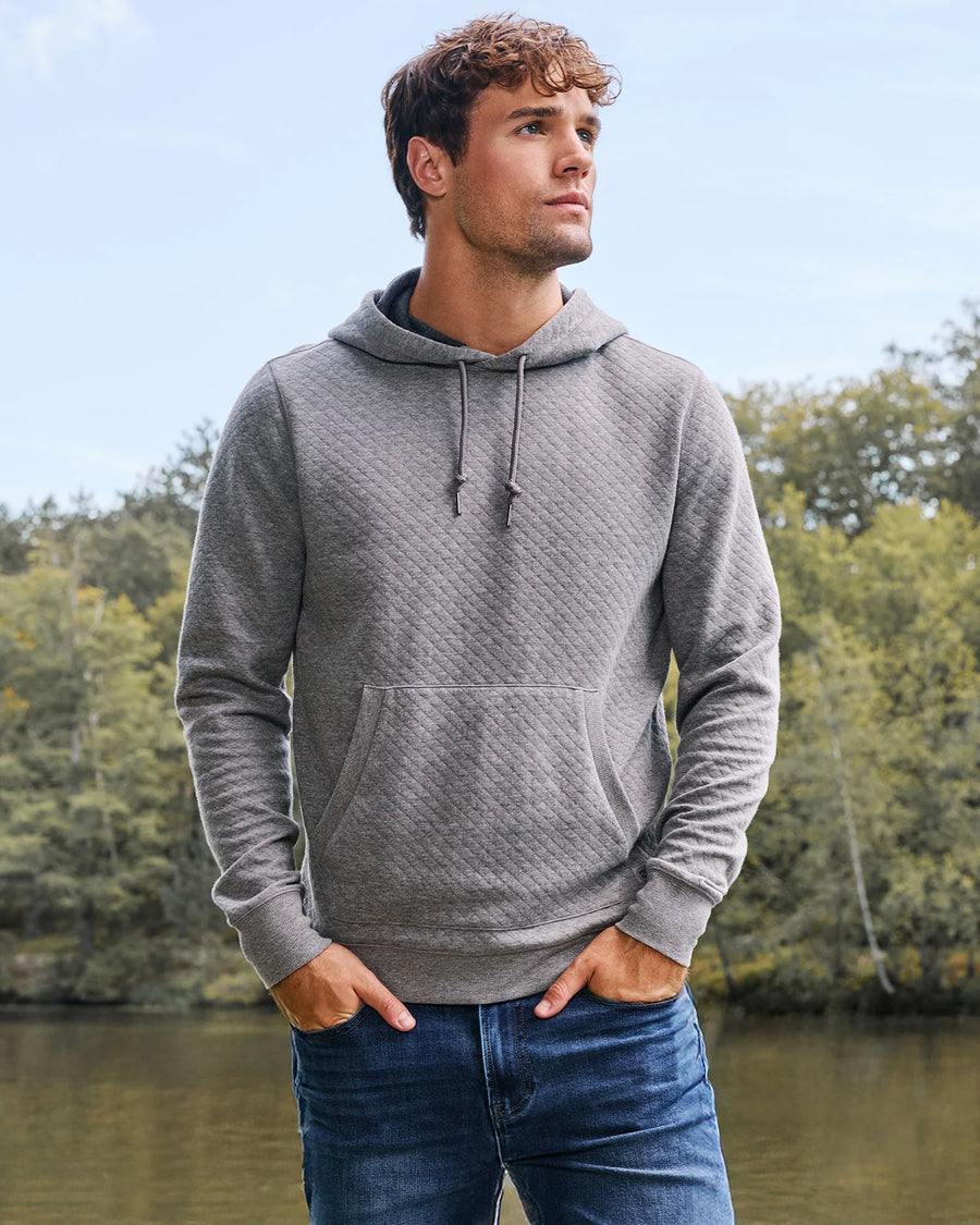 Bradner Super-Soft Quilted LS Hoodie Grey