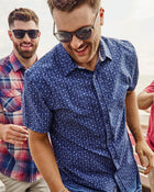 M-SP25WS2614 Oakwood SS Floral Print Seesucker Performance Shirt