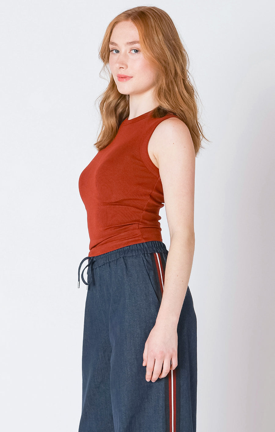 2624300D Ribbed Tank Burnt Orange
