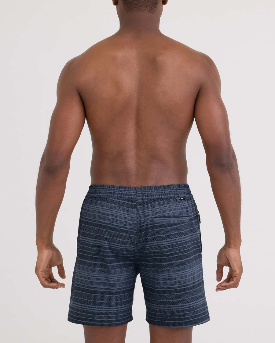 Sea To Shore 2IN1 Volley Short 6" - Agitated Stripe Indigo